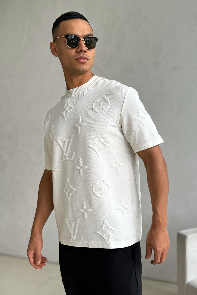 Lоuis Vuittоn Оверсайз футболка Embossed Monogram - White