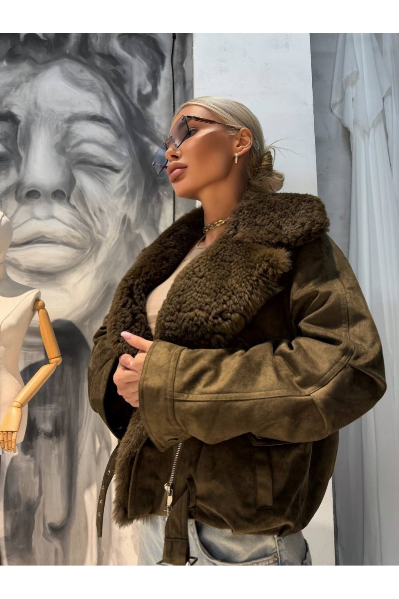 Max Mara Женский бомбер Max Mara с натуральным мехом premium