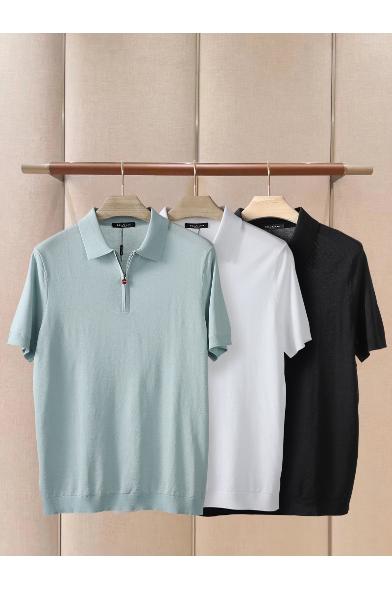 Kiton Мужское поло белого цвета premium