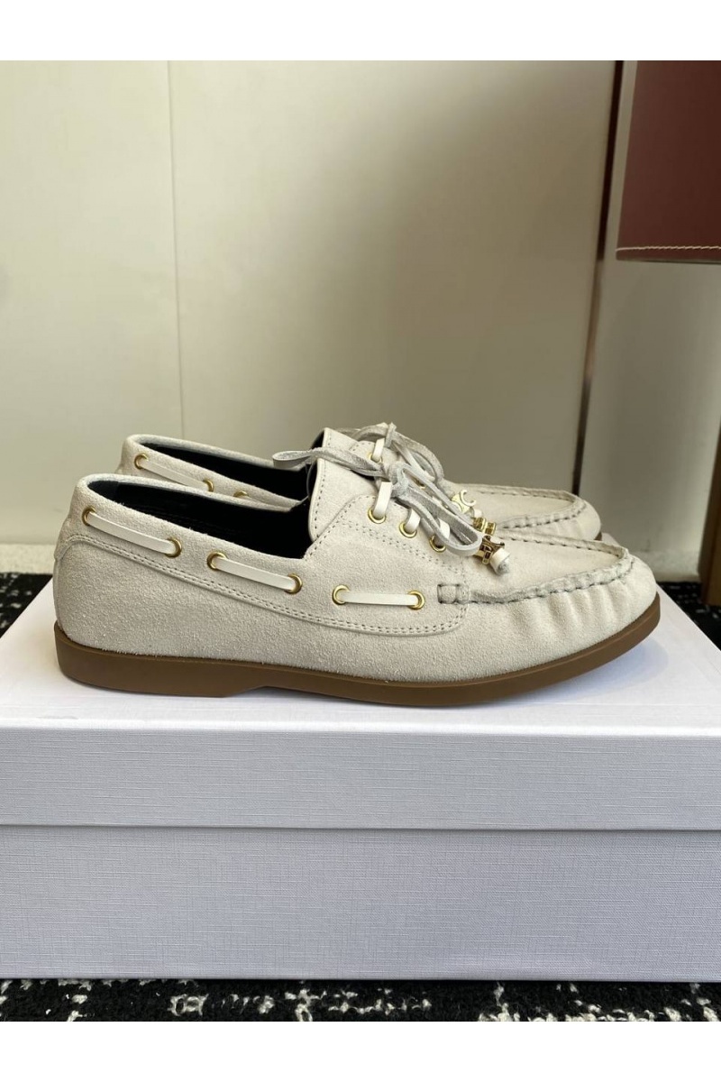 Celine Женские замшевые лоферы premium - White