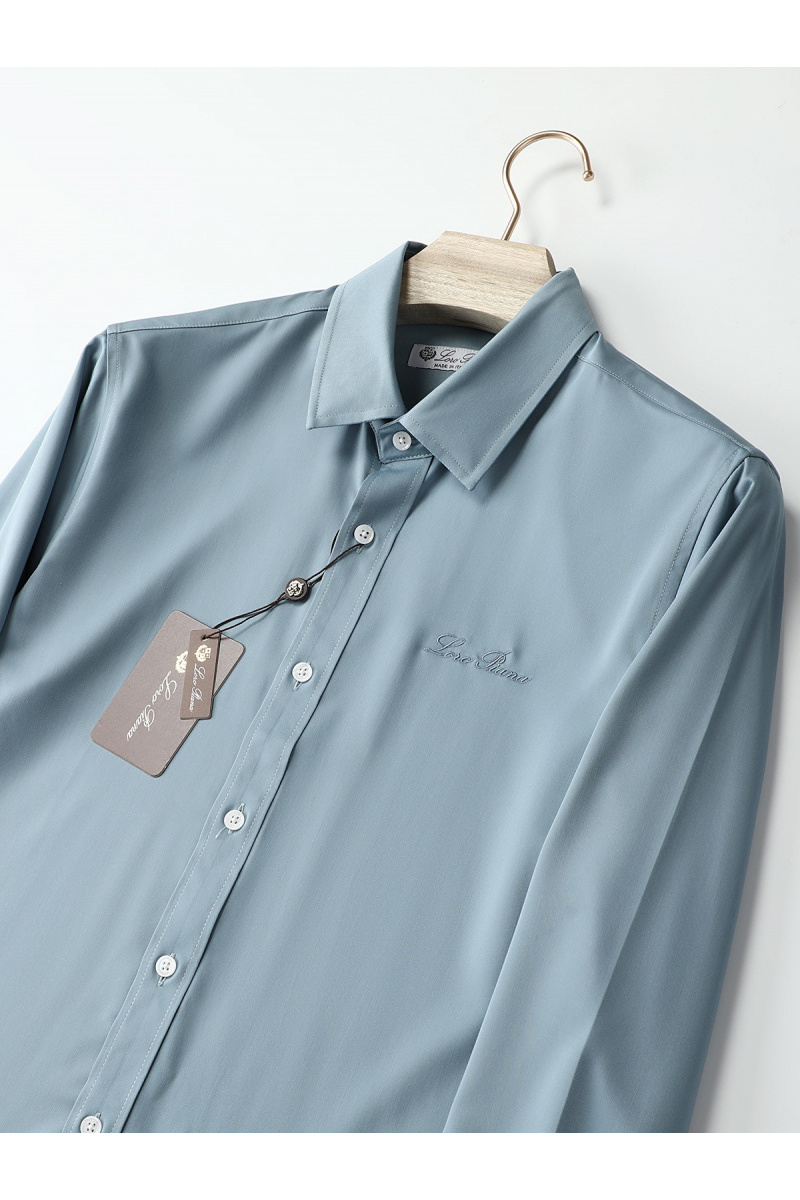 Loro Piana Рубашка голубого цвета premium