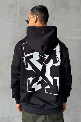 Мужское чёрное худи Graffiti Arrows Logo