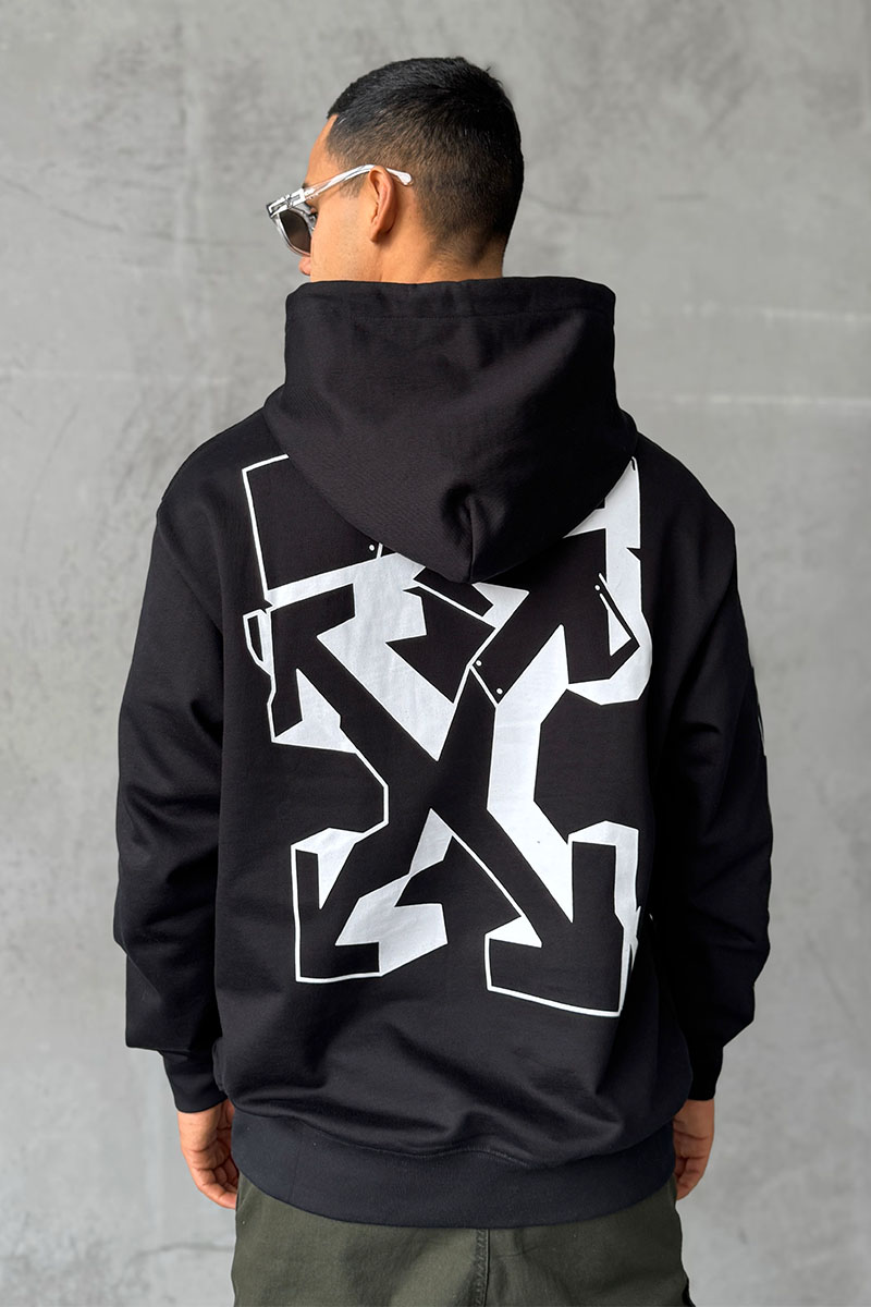 Off-White Мужское чёрное худи Graffiti Arrows Logo