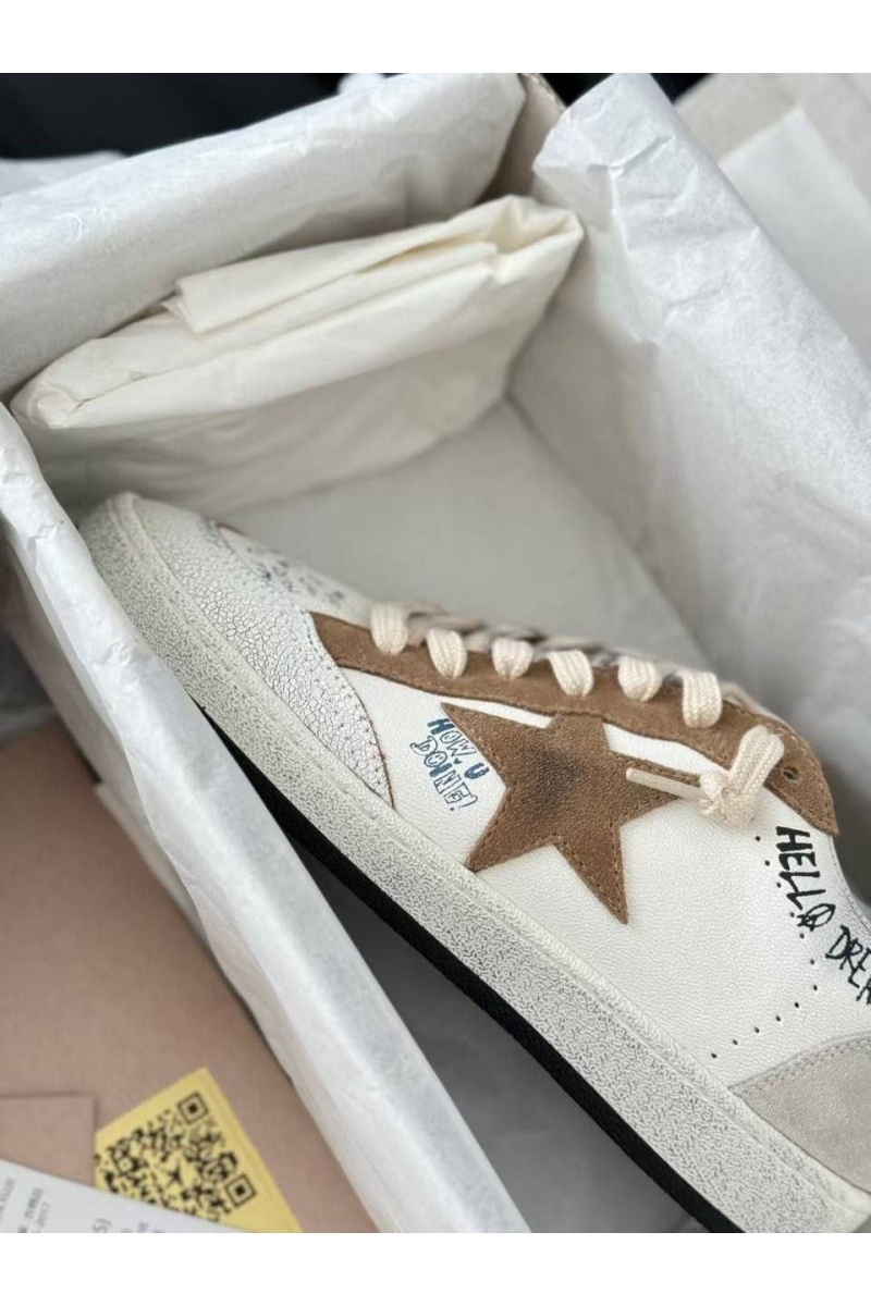 Designer Clothing Женские кожаные кроссовки Golden Goose Super Star premium