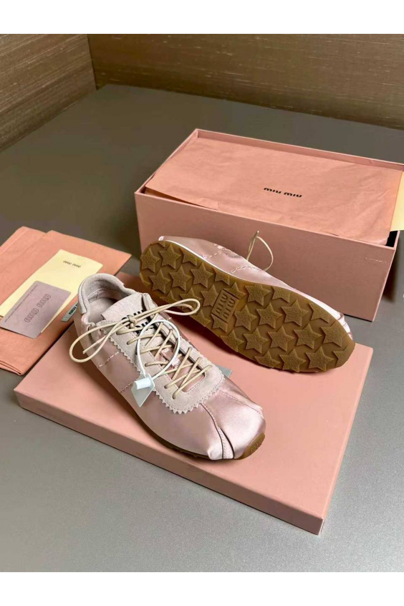 MIU MIU Женские кроссовки Plume Satin premium