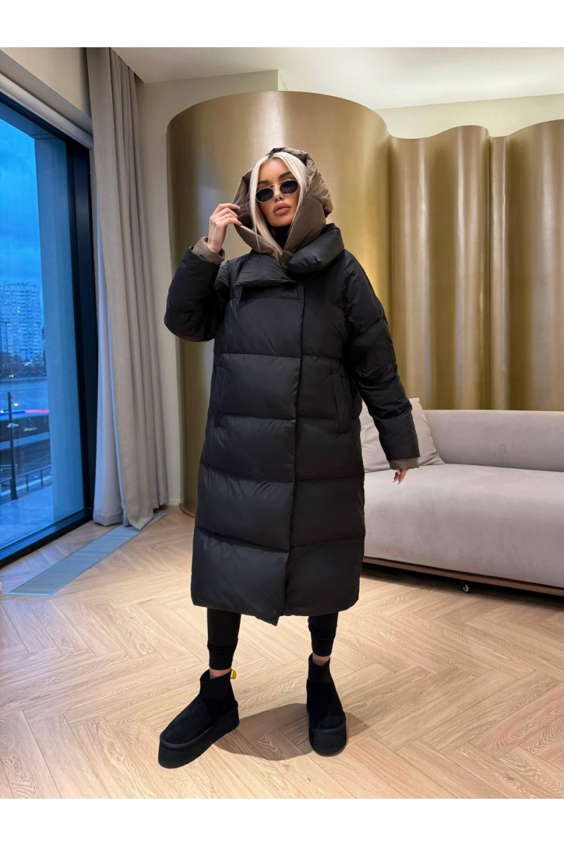 Max Mara Женский пуховик с капюшоном premium - Black