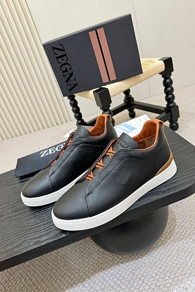 Кожаные кроссовки Triple Stitch - Black