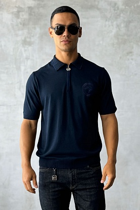 Мужское поло Eagle zip-neck - Navy