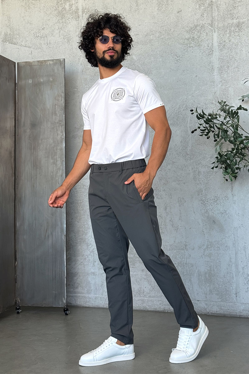 Zilli Мужские брюки цвета хаки slim fit 