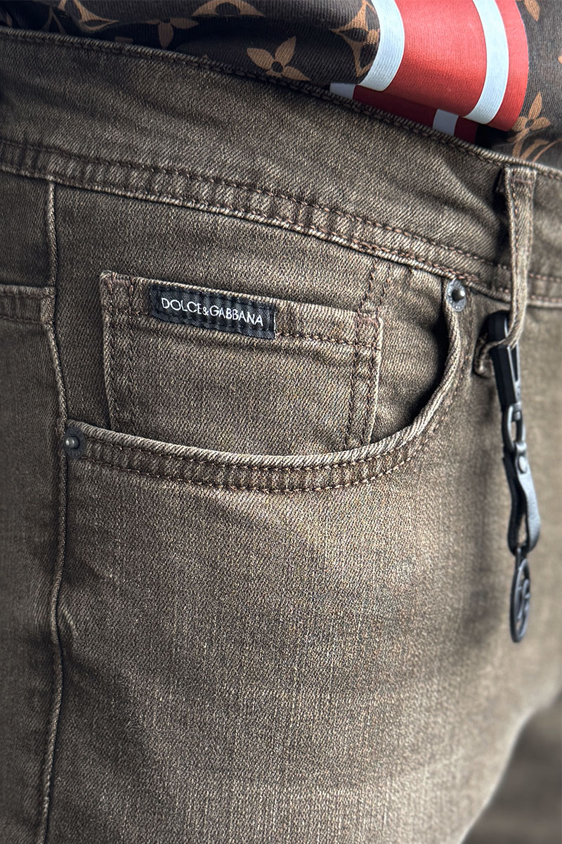 Dоlсе & Gаbbаnа Мужские джинсы embossed logo - Brown