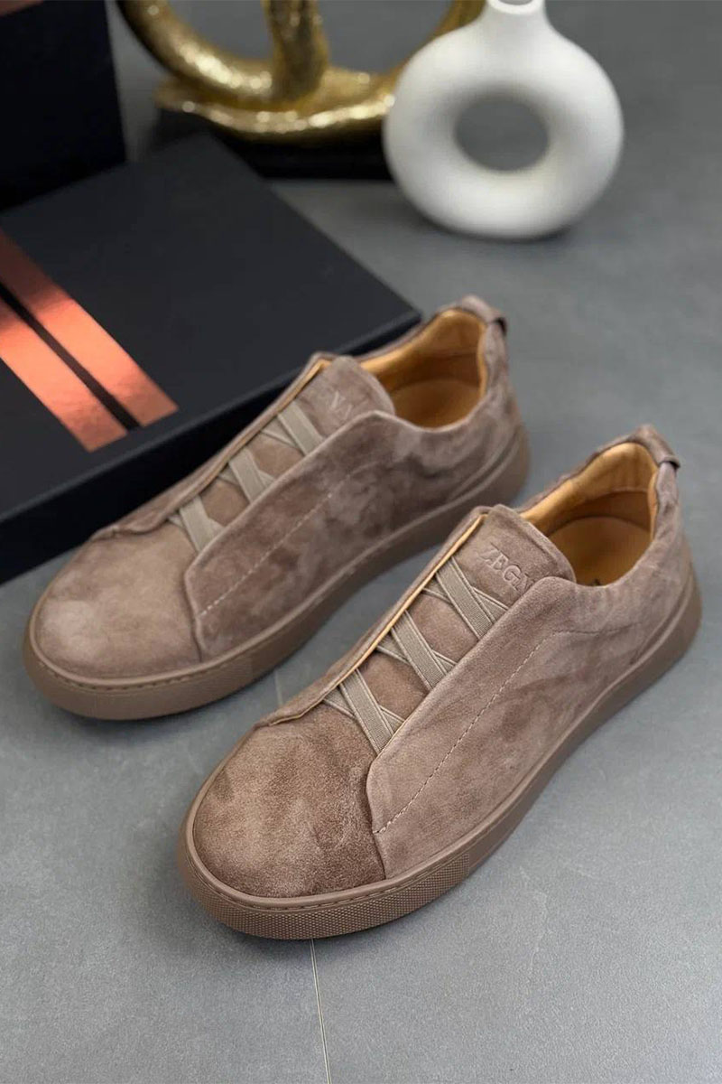 Zegna Замшевые кроссовки Triple Stitch