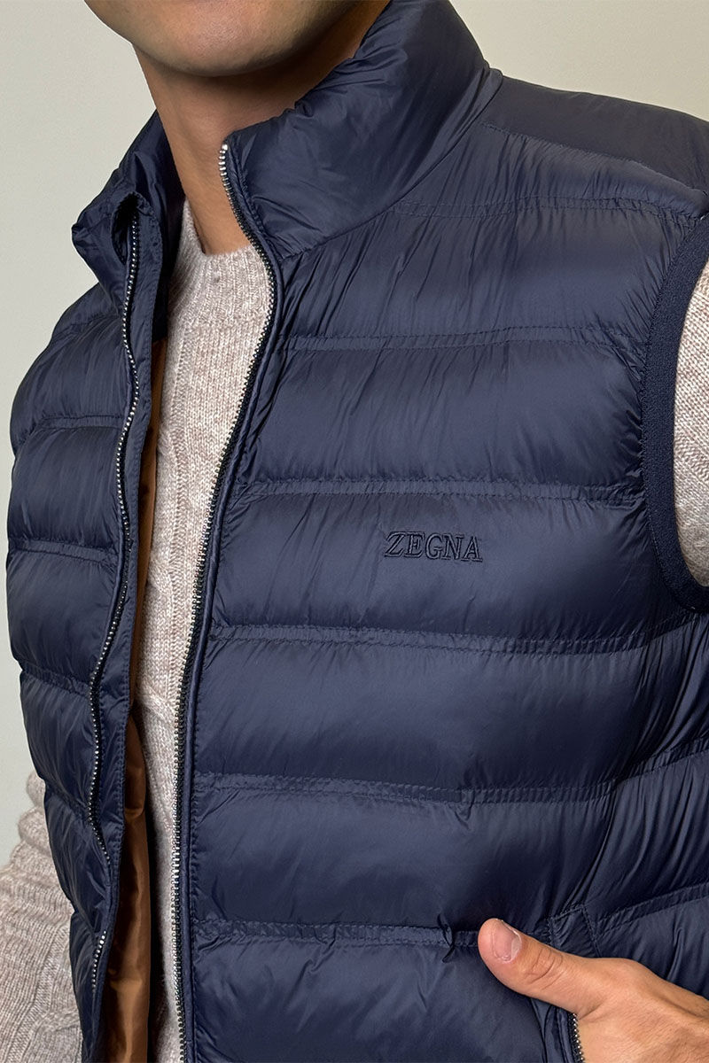 Zegna Мужской тёмно-синий жилет 