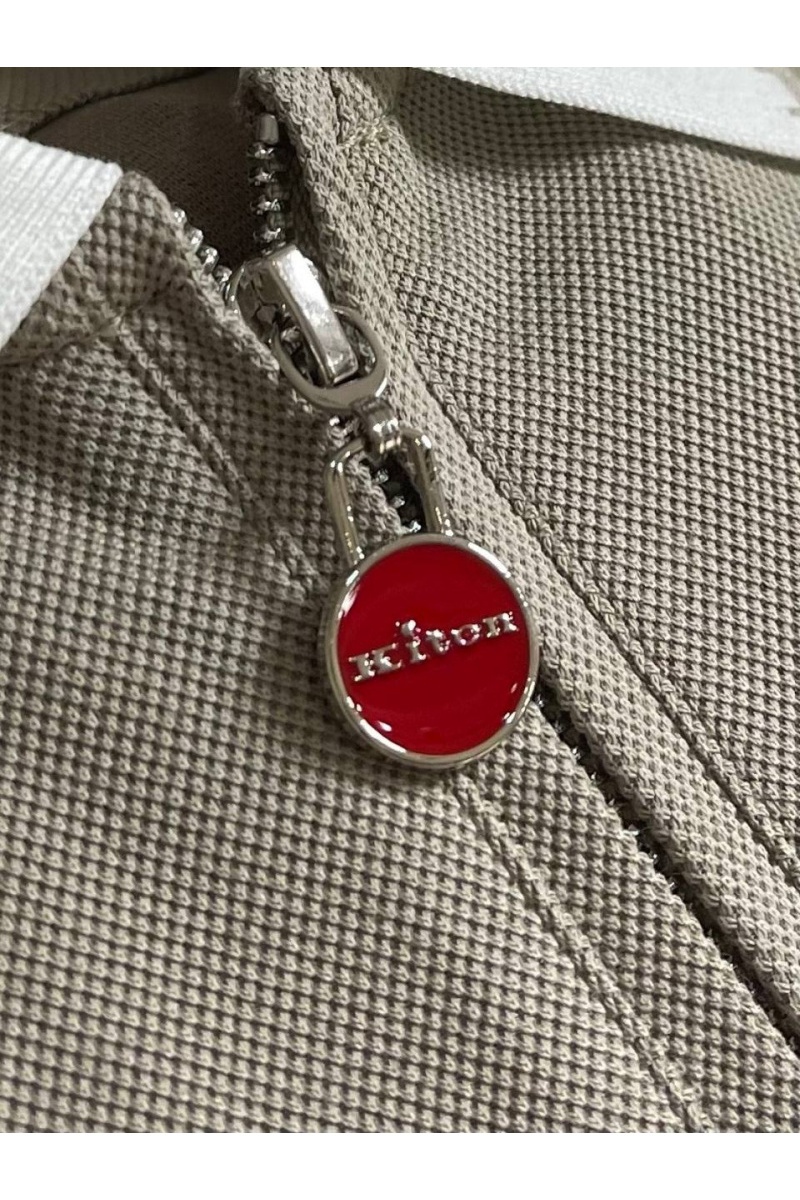 Kiton Мужское поло серого цвета premium