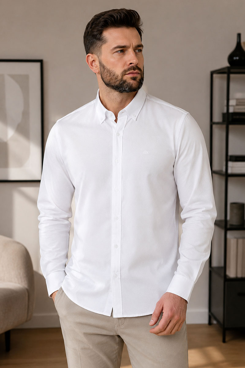 Emporio Armani EA7 Мужская белая рубашка 