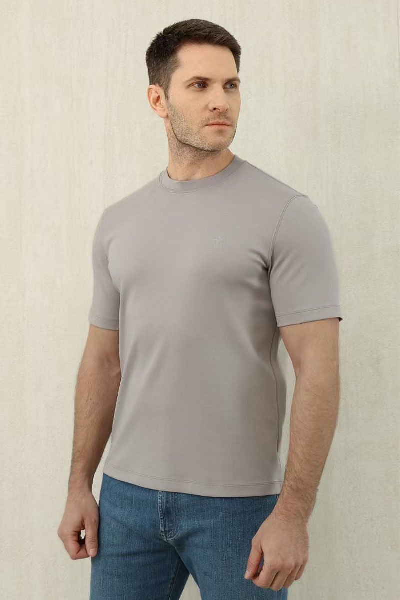 Brunеllо Сuсinеlli Мужская светло-серая футболка premium
