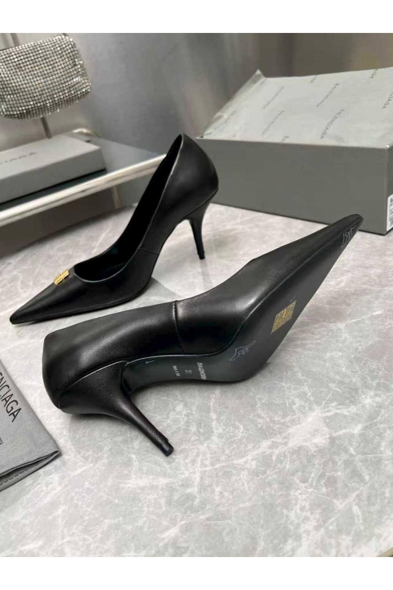 Balenciaga Женские кожаные туфли на каблуке premium