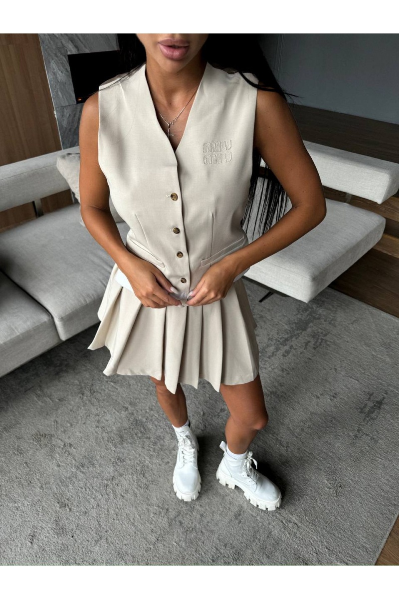 MIU MIU Женский бежевый костюм