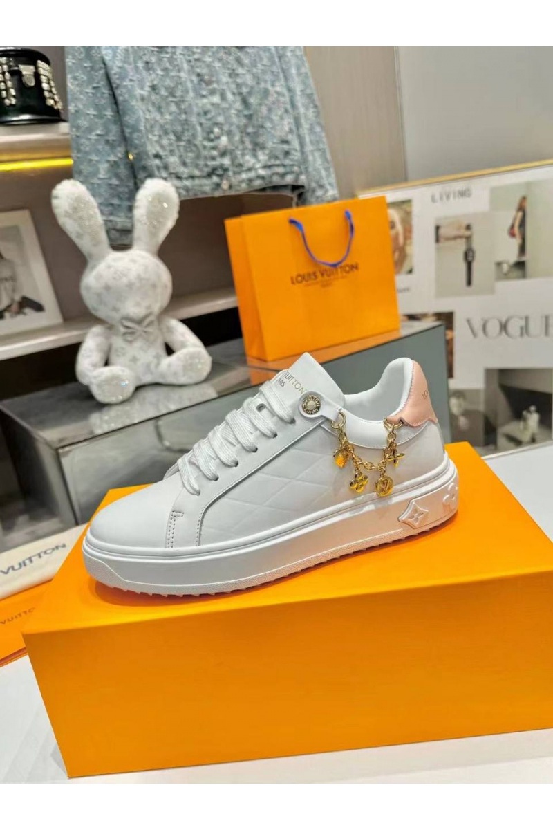 Lоuis Vuittоn Женские кожаные кроссовки Time Out - White