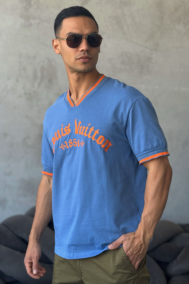 Lоuis Vuittоn Брендовая оверсайз футболка since 1854 - Blue