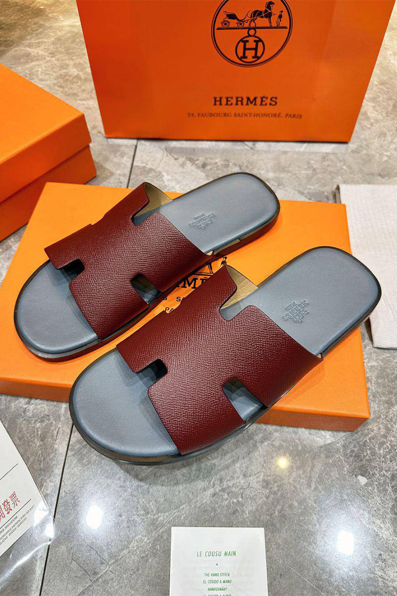 Hermes Кожаные шлёпанцы Izmir - Red