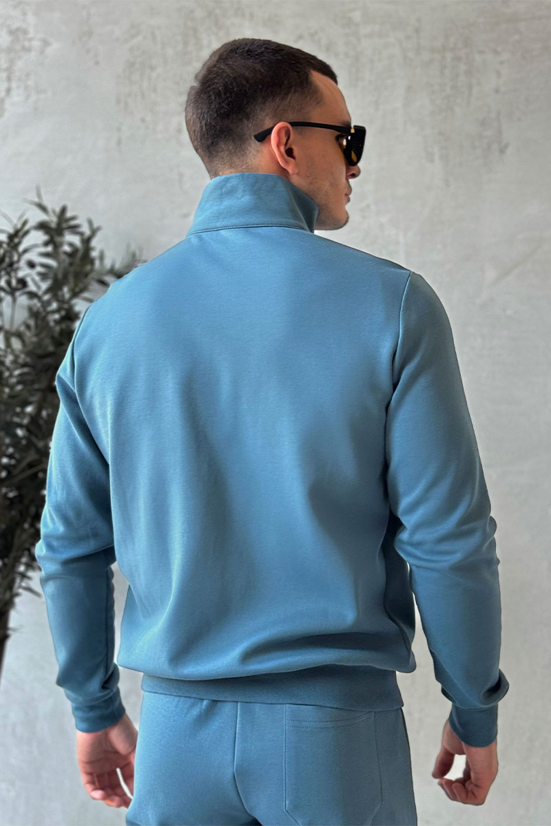 Emporio Armani EA7 Кофта на молнии logo-patch - Blue