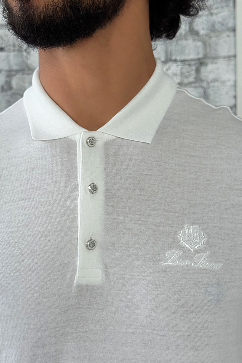 Loro Piana Мужское белое поло