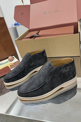 Женские замшевые лоферы premium - Grey