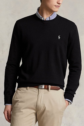 Мужской чёрный джемпер logo-embroidered