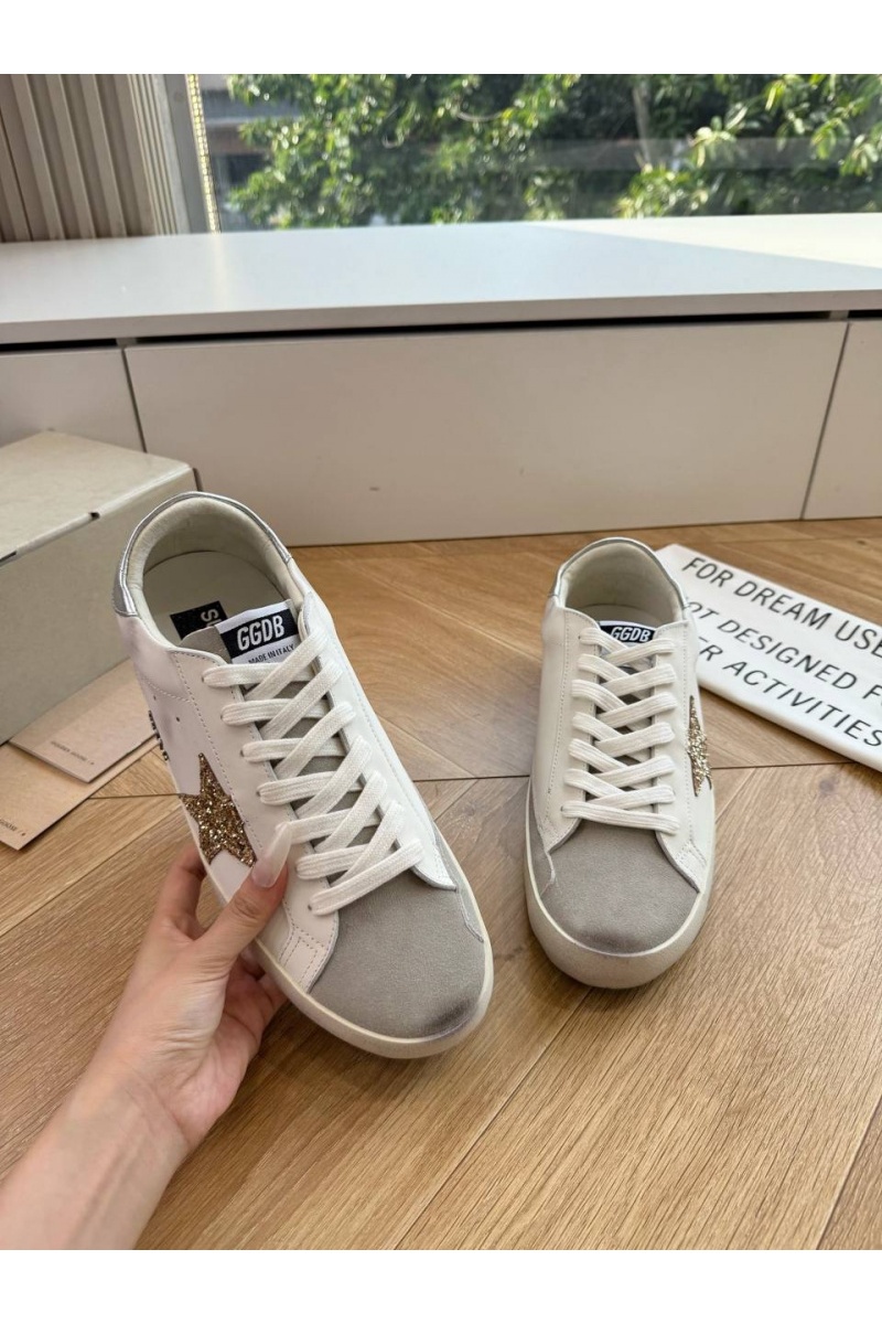 Designer Clothing Женские кожаные кроссовки Golden Goose Super Star premium