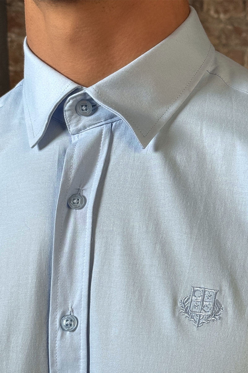 Loro Piana Мужская рубашка голубого цвета