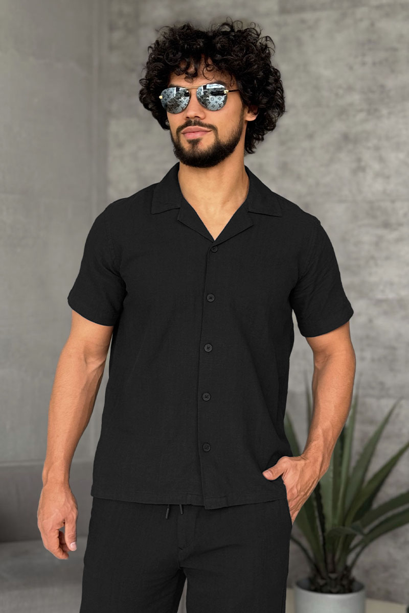 Loro Piana Мужская рубашка чёрного цвета 
