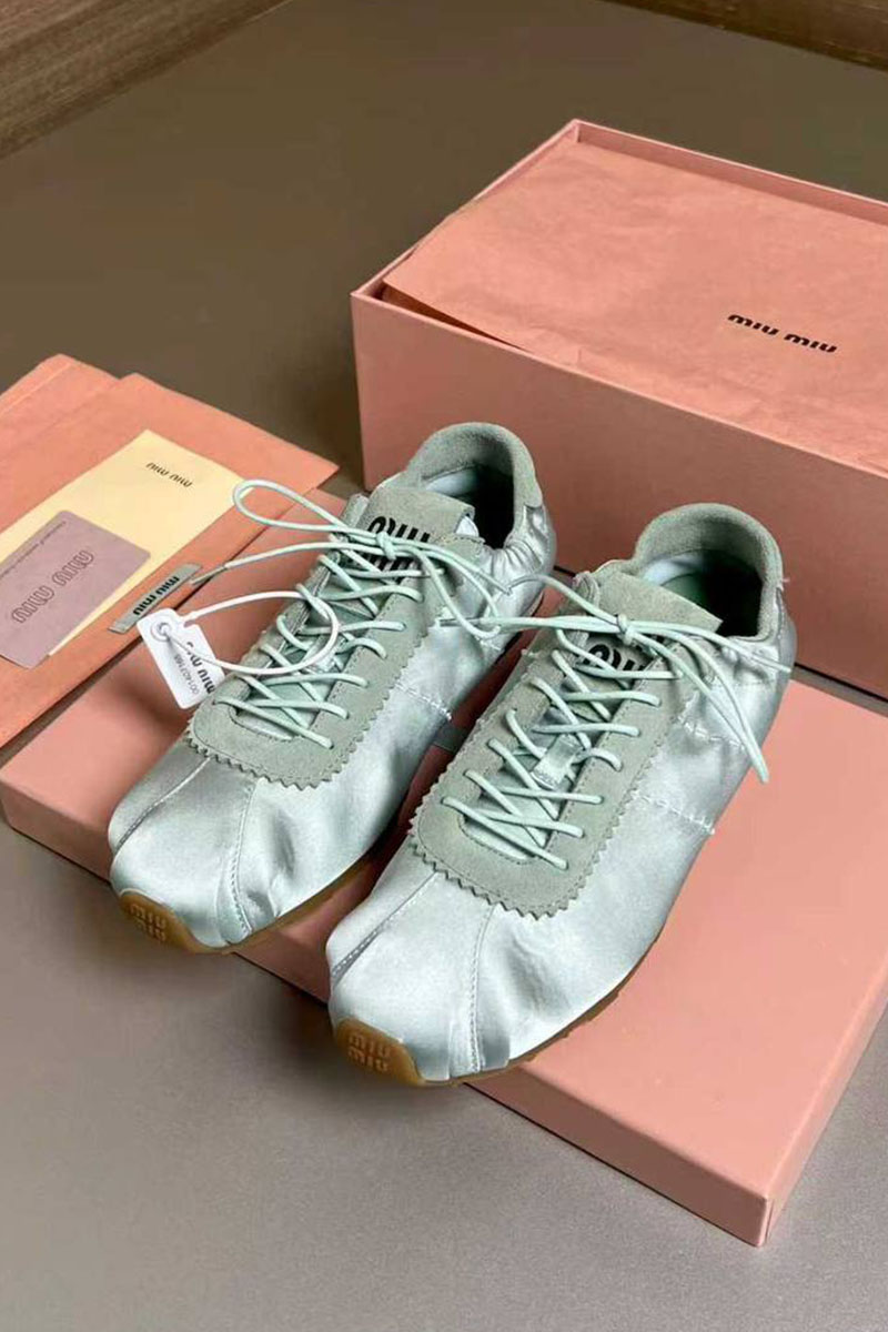 MIU MIU Женские кроссовки Plume Satin premium
