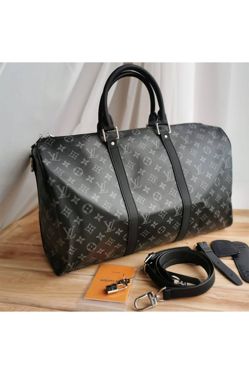 Lоuis Vuittоn Дорожная сумка Keepall Monogram Eclipse 50x28 см