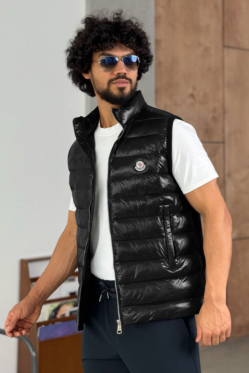 Moncler Мужской чёрный жилет 