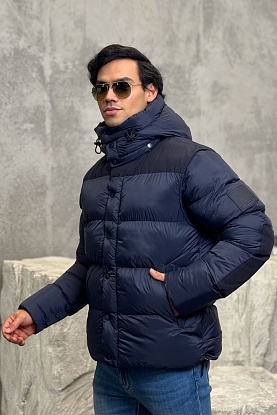 Синяя куртка со съёмными рукавами London England logo-patch