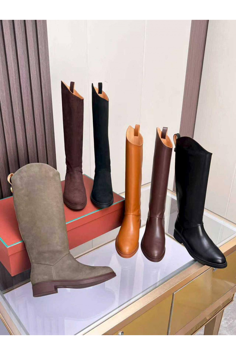 Loro Piana Женские кожаные сапоги premium - Chestnut