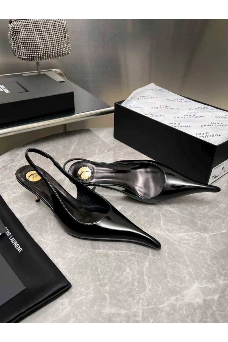 Yves Saint Laurent Женские кожаные туфли на каблуке premium