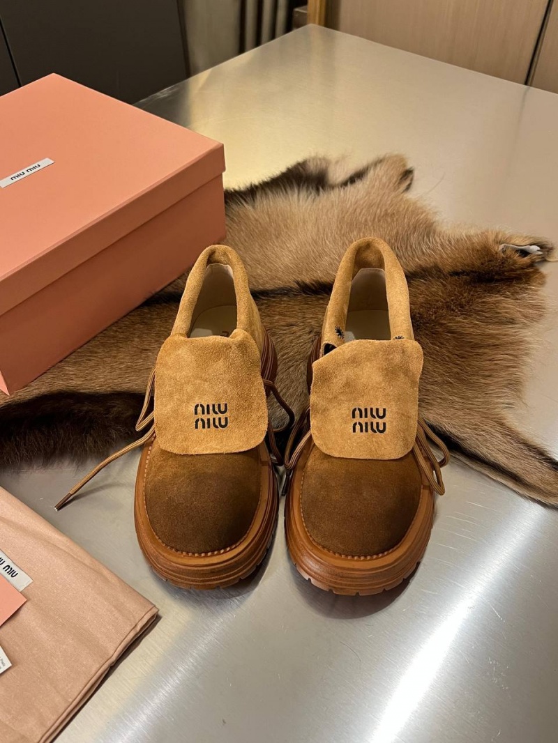 MIU MIU Женские замшевые ботинки Premium  - Chestnut