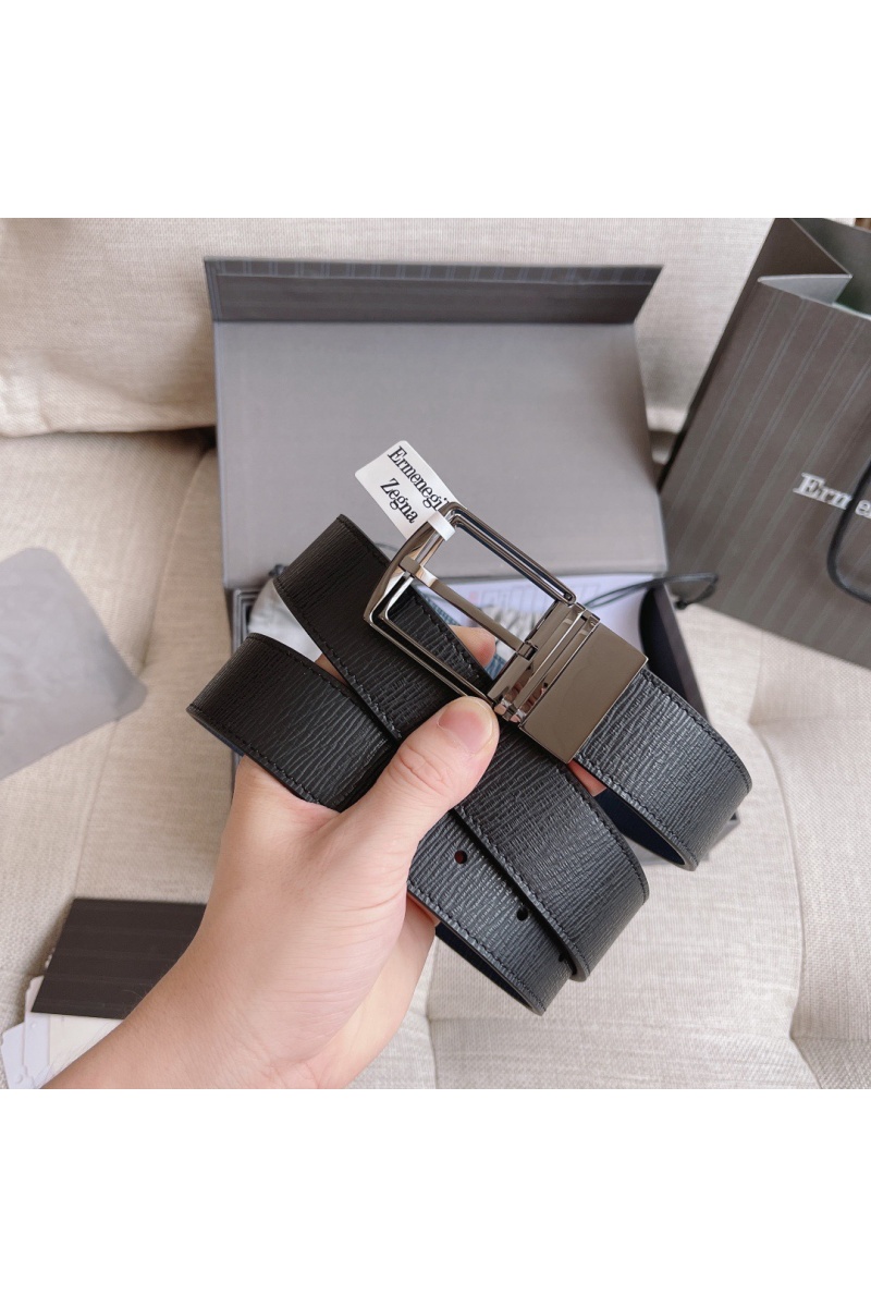 Zegna Двусторонний кожаный ремень Premium (длина 110 см, ширина 3.5 см)