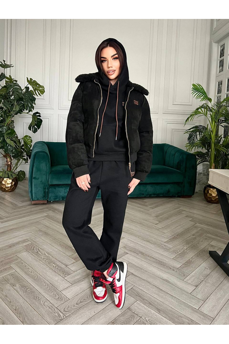 MIU MIU Чёрный женский костюм тройка 
