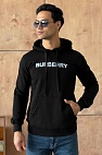 Чёрное мужское худи logo-print