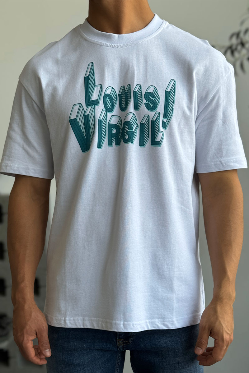 Lоuis Vuittоn Белая оверсайз футболка Virgil Abloh