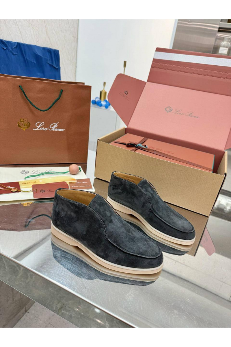 Loro Piana Женские замшевые лоферы premium - Grey