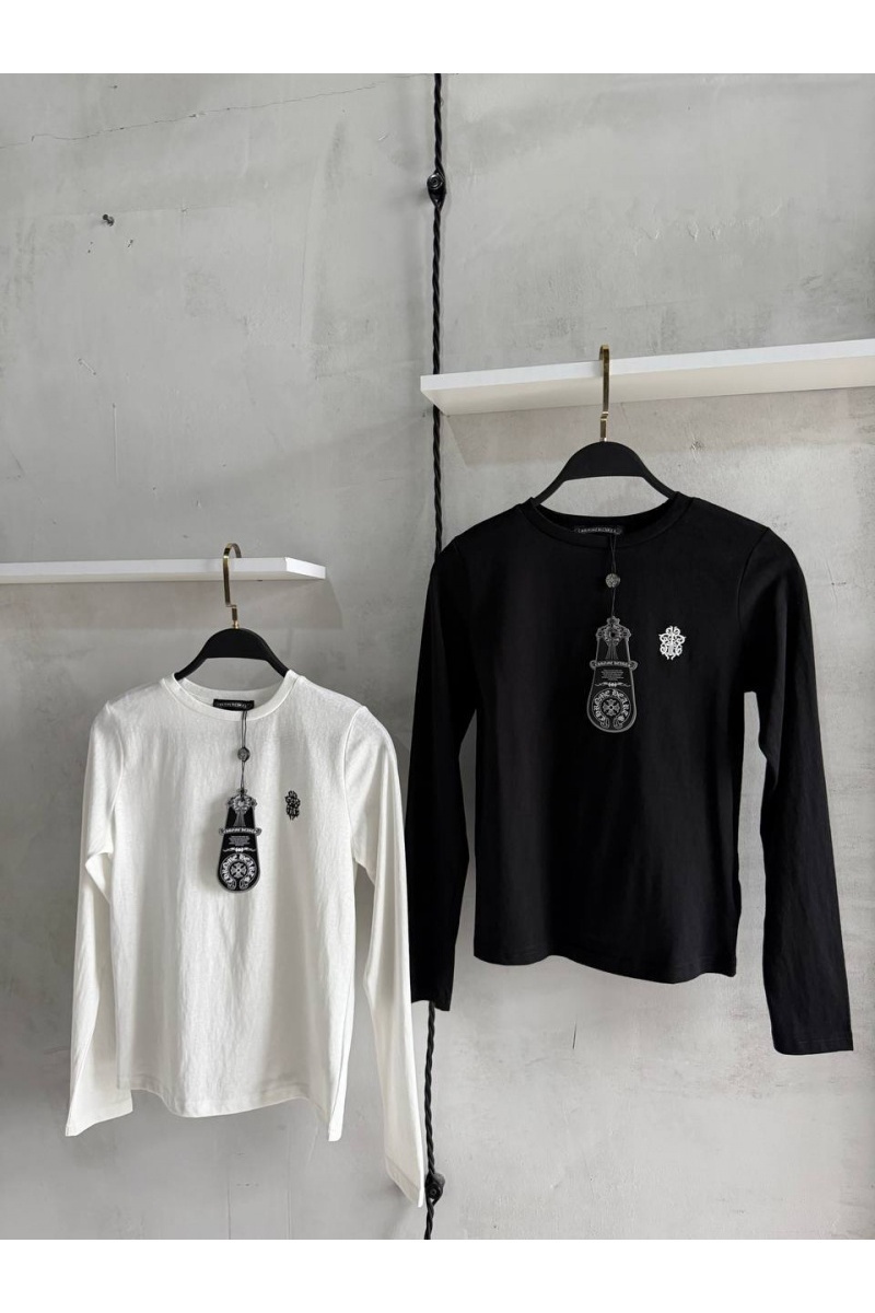 Chrome Hearts Женский чёрный лонгслив premium