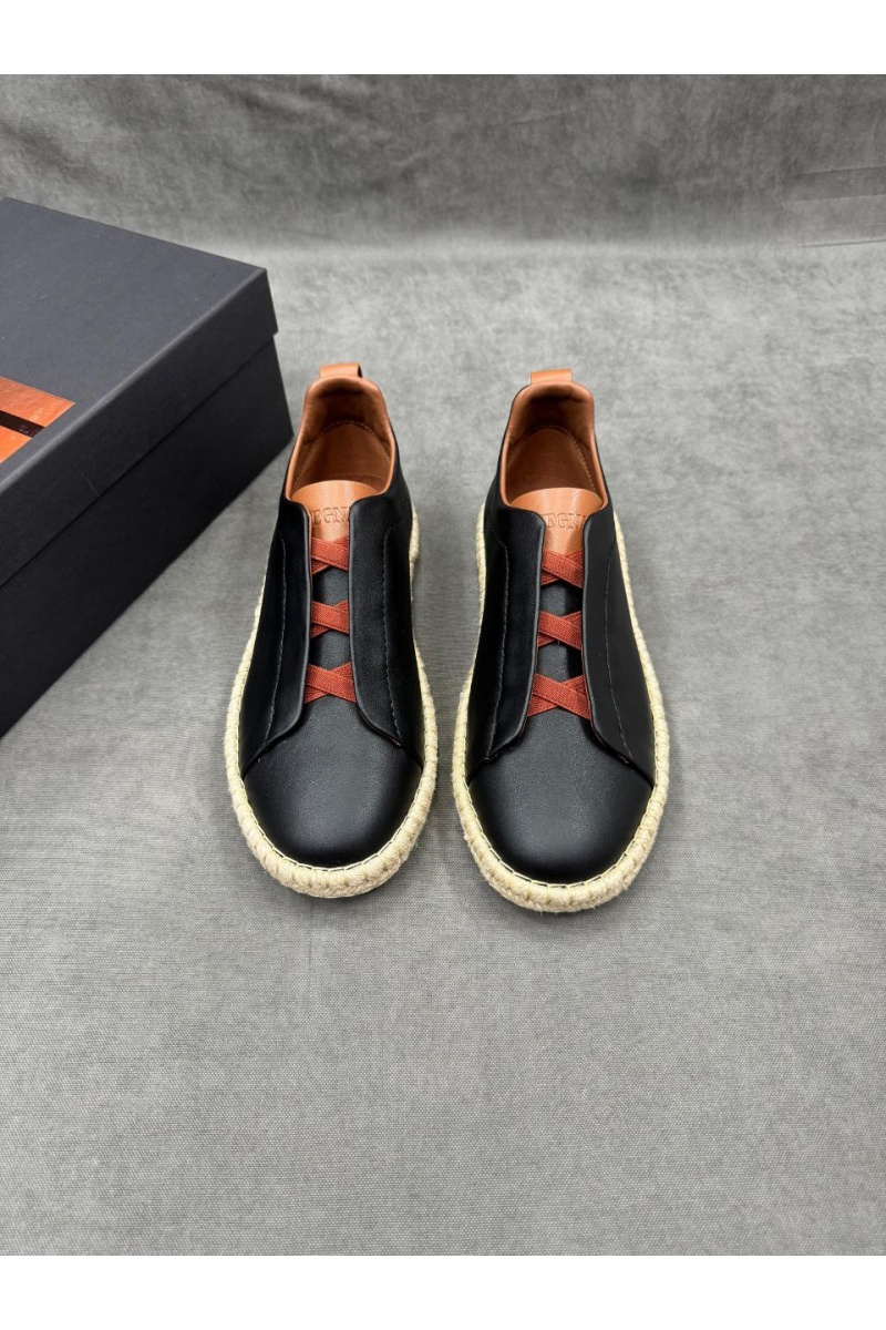 Zegna Мужские кроссовки Ermenegildo Zegna Triple Stitch - Black
