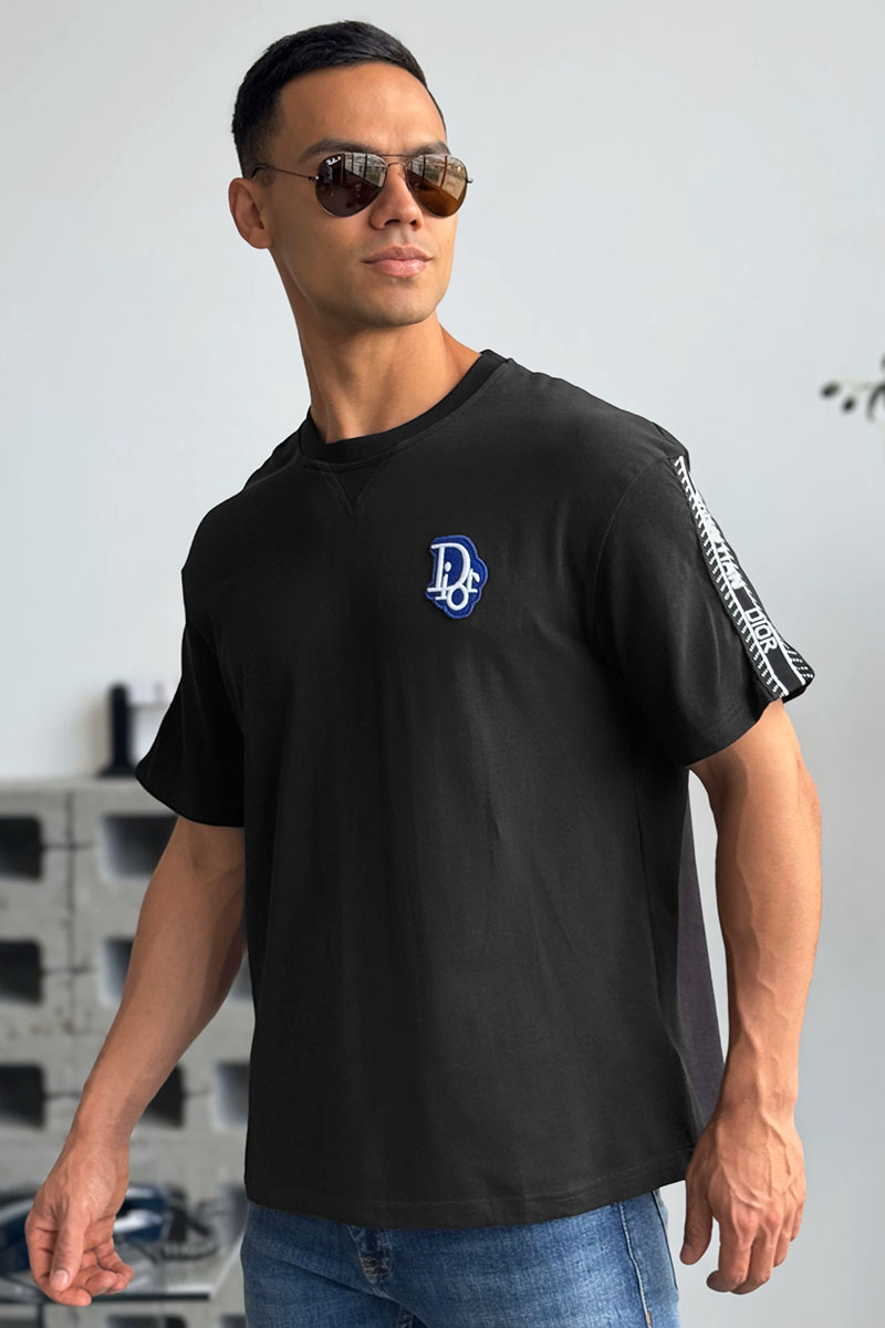 Dior Чёрная оверсайз футболка