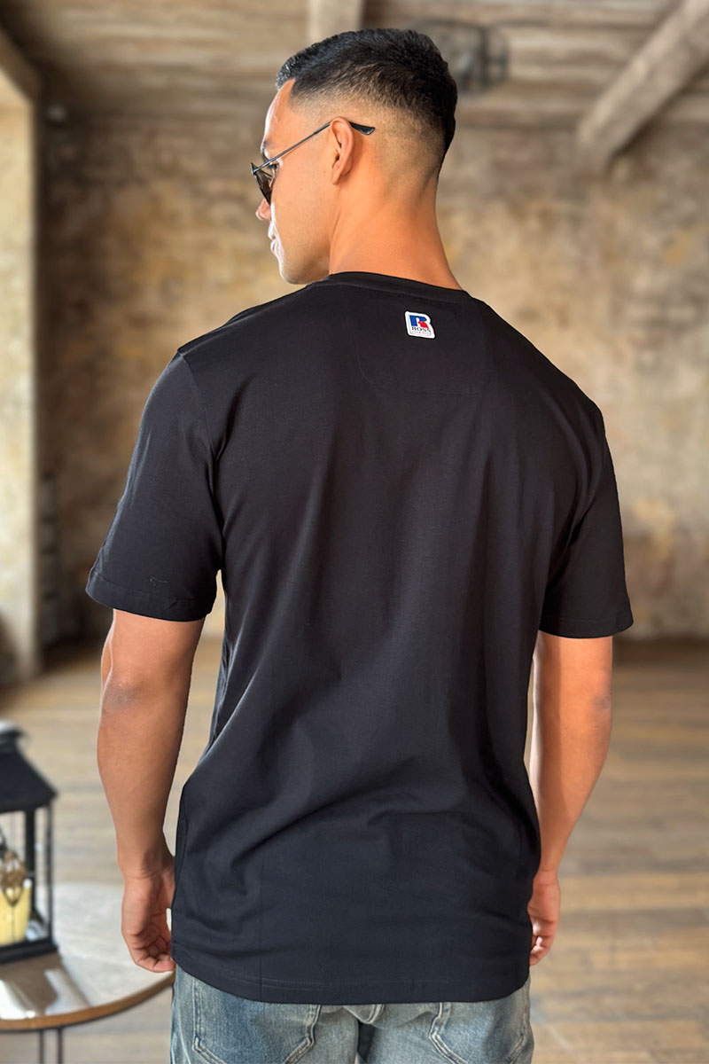 Hugо Воss Мужская чёрная футболка Russell Athletic