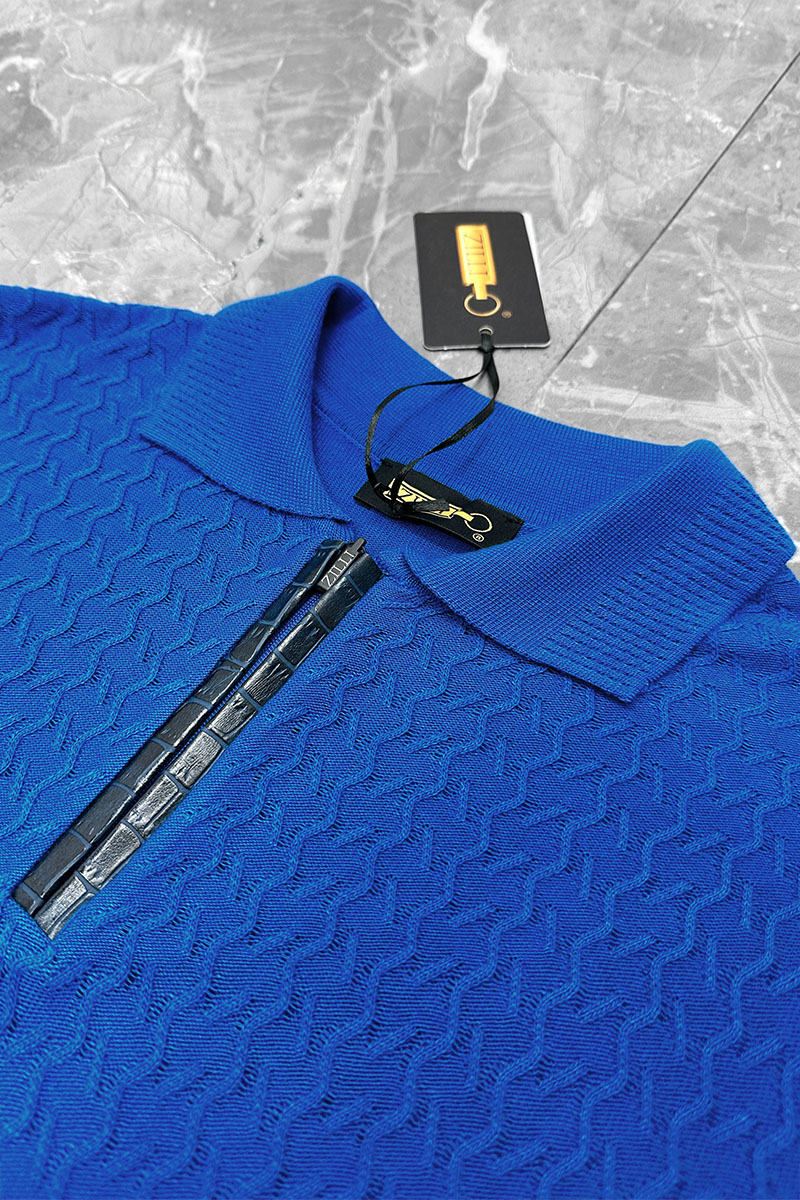 Zilli Поло с длинным рукавом zip-up - Blue
