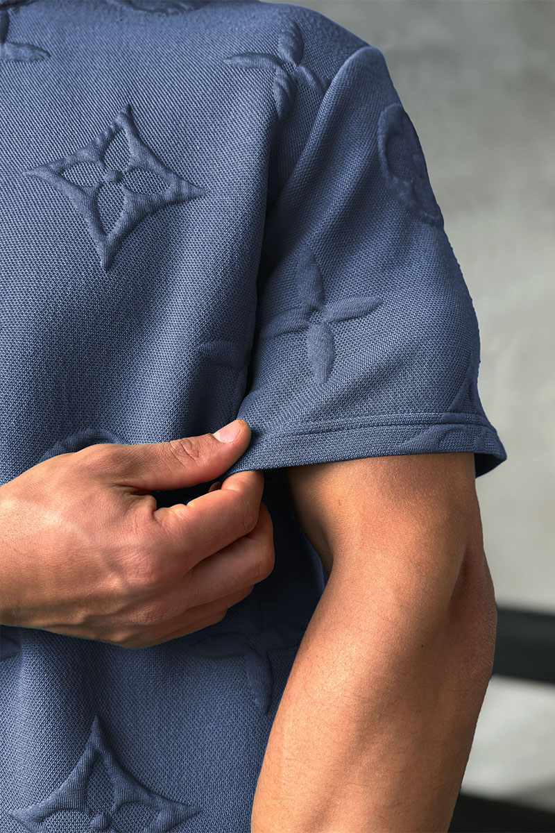 Lоuis Vuittоn Оверсайз футболка Embossed Monogram - Indigo
