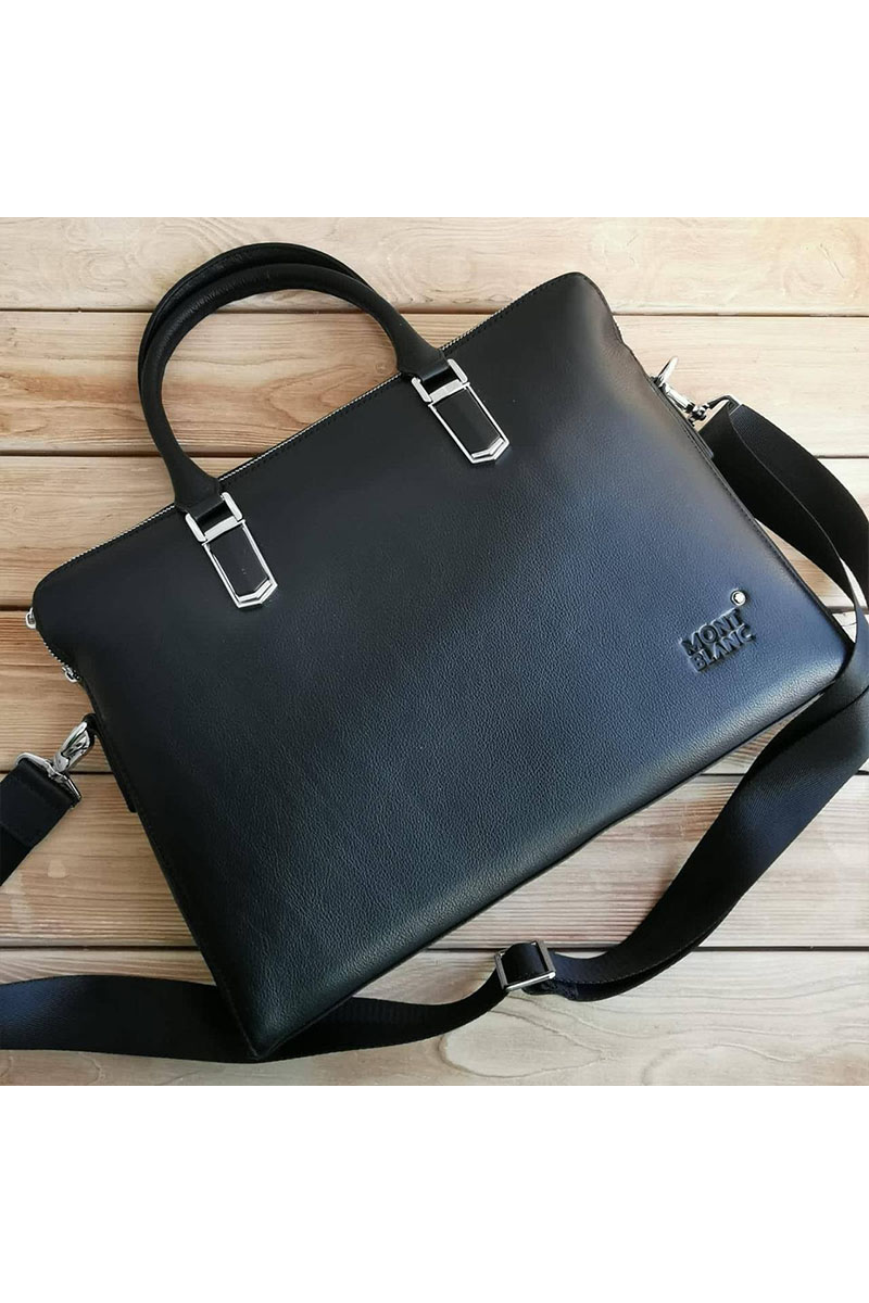 Montblanc Кожаная чёрная сумка 39x29 см